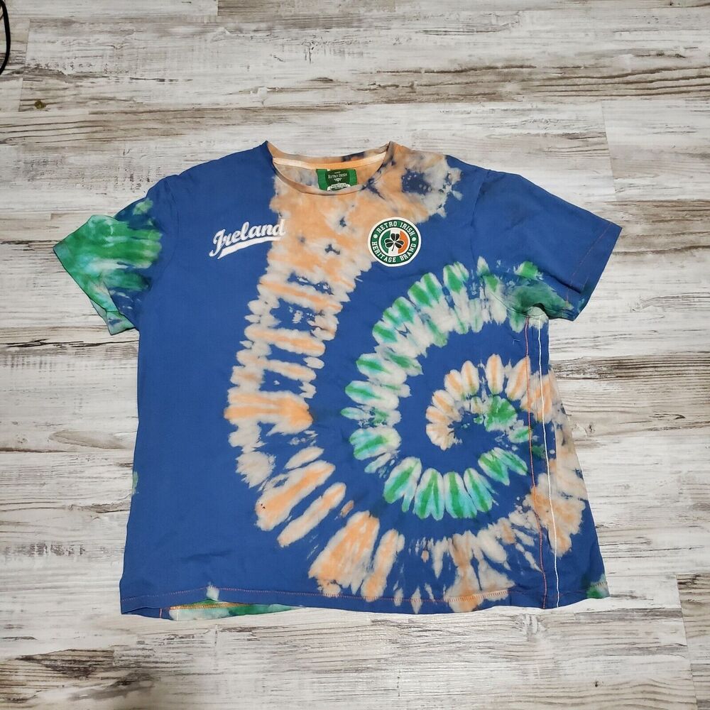 Retro Irish Tye Dye Shirt Size Large Hand Tye Dyed Ireland